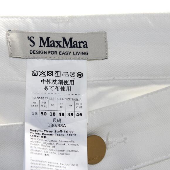 'S MaxMara White Jeans Tracy high-rise Straight Pants Size 16 NWT - Picture 12 of 12